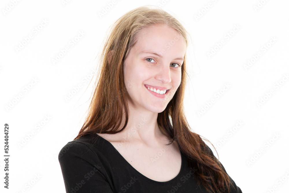 beautiful young happy blonde woman smiling on white background beautiful young happy blonde woman smiling on white background