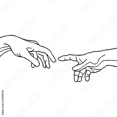 Hand touch illustration 