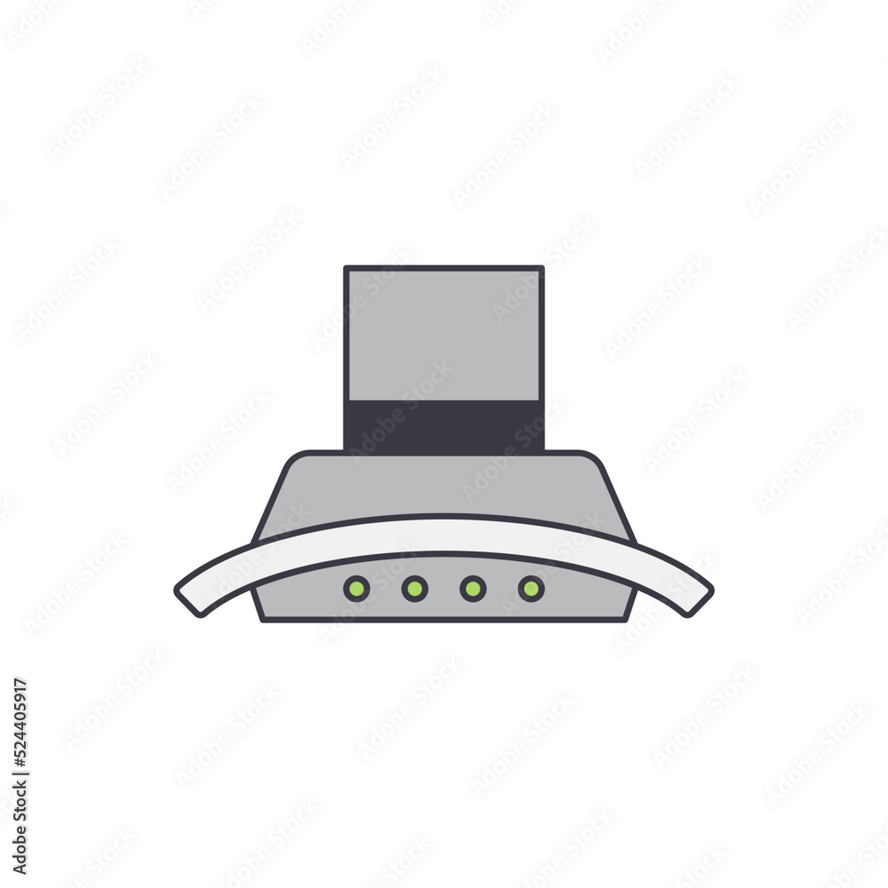 Kitchen chimney icon in color, isolated on white background Kitchen chimney icon in color, isolated on white background