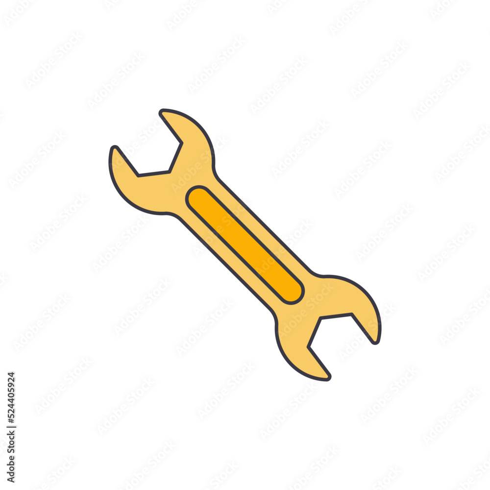 wrench icon in color, isolated on white background wrench icon in color, isolated on white background