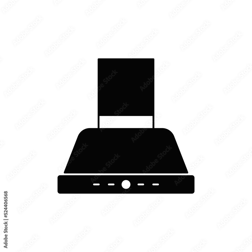 Kitchen chimney icon in black flat glyph, filled style isolated on white background Kitchen chimney icon in black flat glyph, filled style isolated on white background