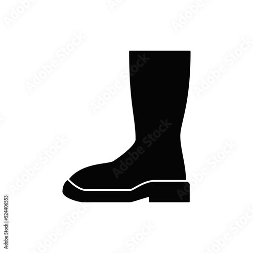 Boots footwear icon in black flat glyph, filled style isolated on white background