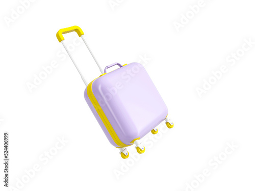 Hardside Travel Luggage Suitcase isolated icon 3d render illustration