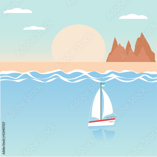 yacht in the sea