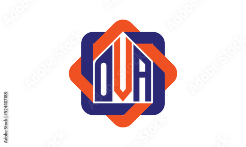 OVA three letter real estate logo with home icon logo design vector template | construction logo | housing logo | engineering logo | initial letter logo | minimalist logo | property logo |
