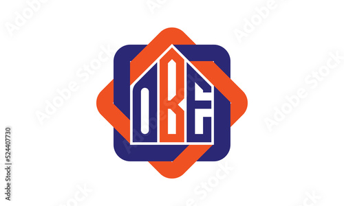 OBE three letter real estate logo with home icon logo design vector template | construction logo | housing logo | engineering logo | initial letter logo | minimalist logo | property logo |