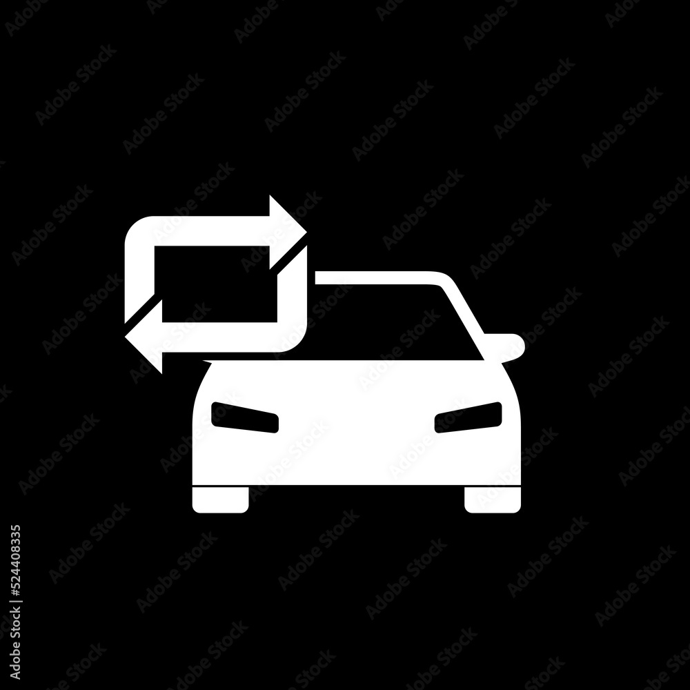 Car rental service icon isolated on dark background Car rental service icon isolated on dark background