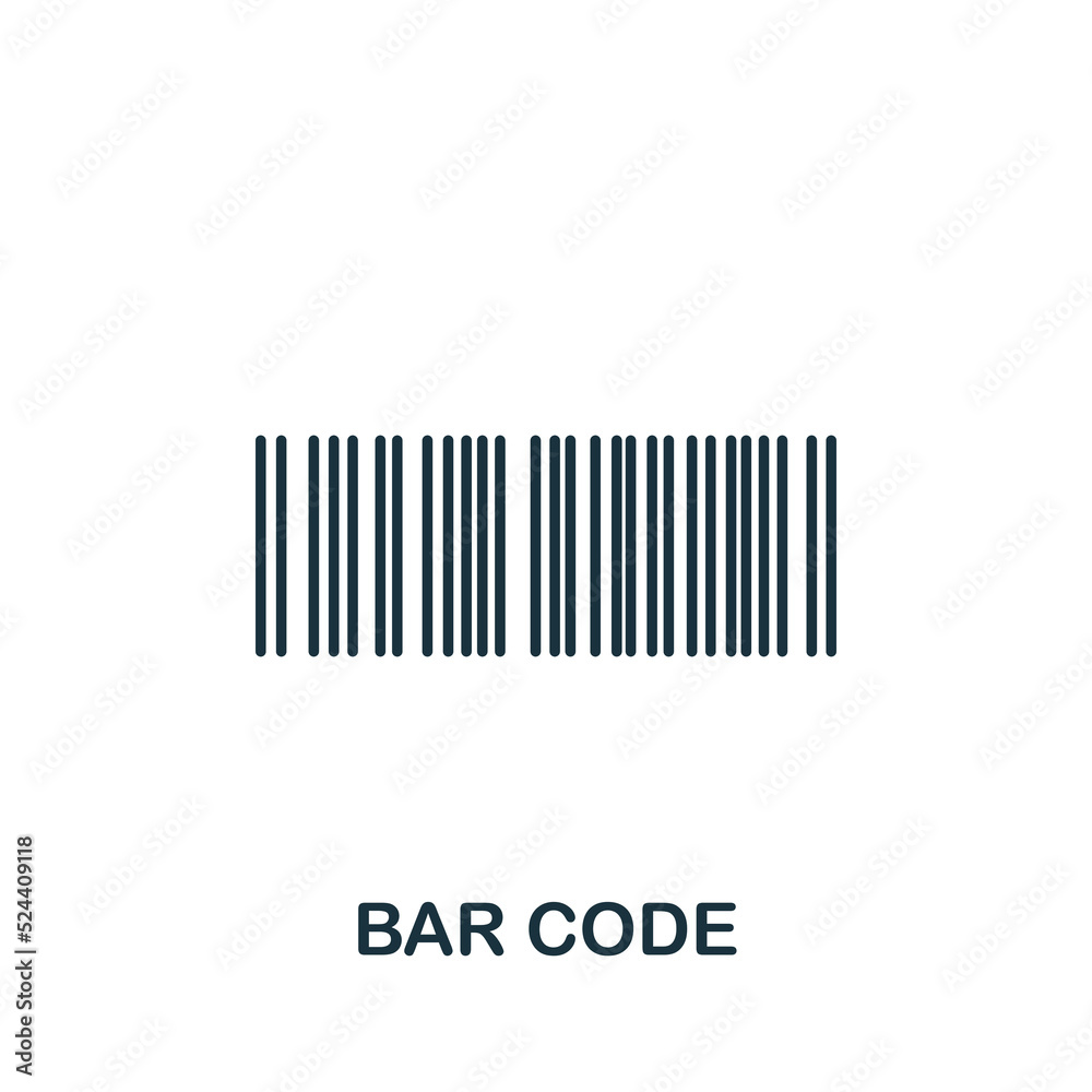 Bar Code icon. Line simple line Online Store icon for templates, web design and infographics Bar Code icon. Line simple line Online Store icon for templates, web design and infographics