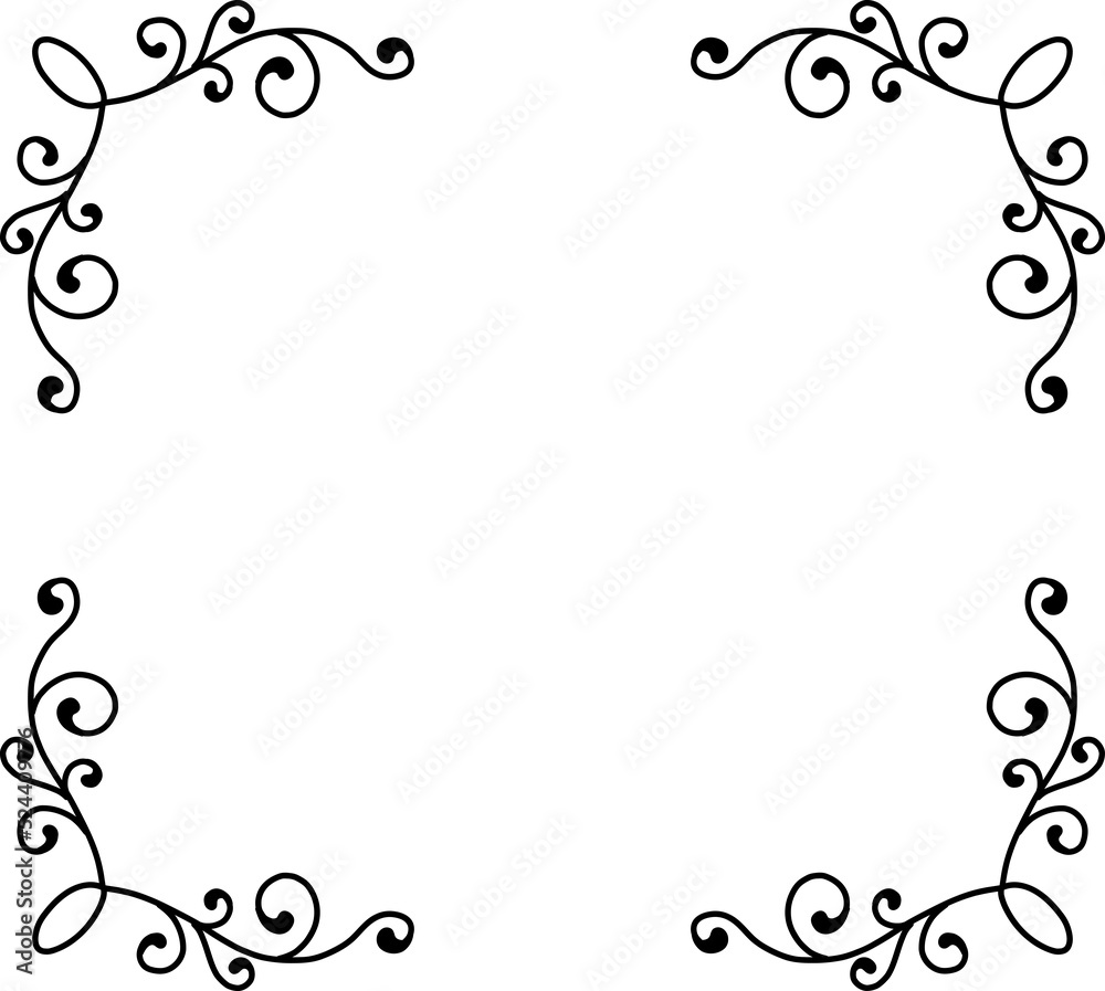 floral frame illustration on transparent background