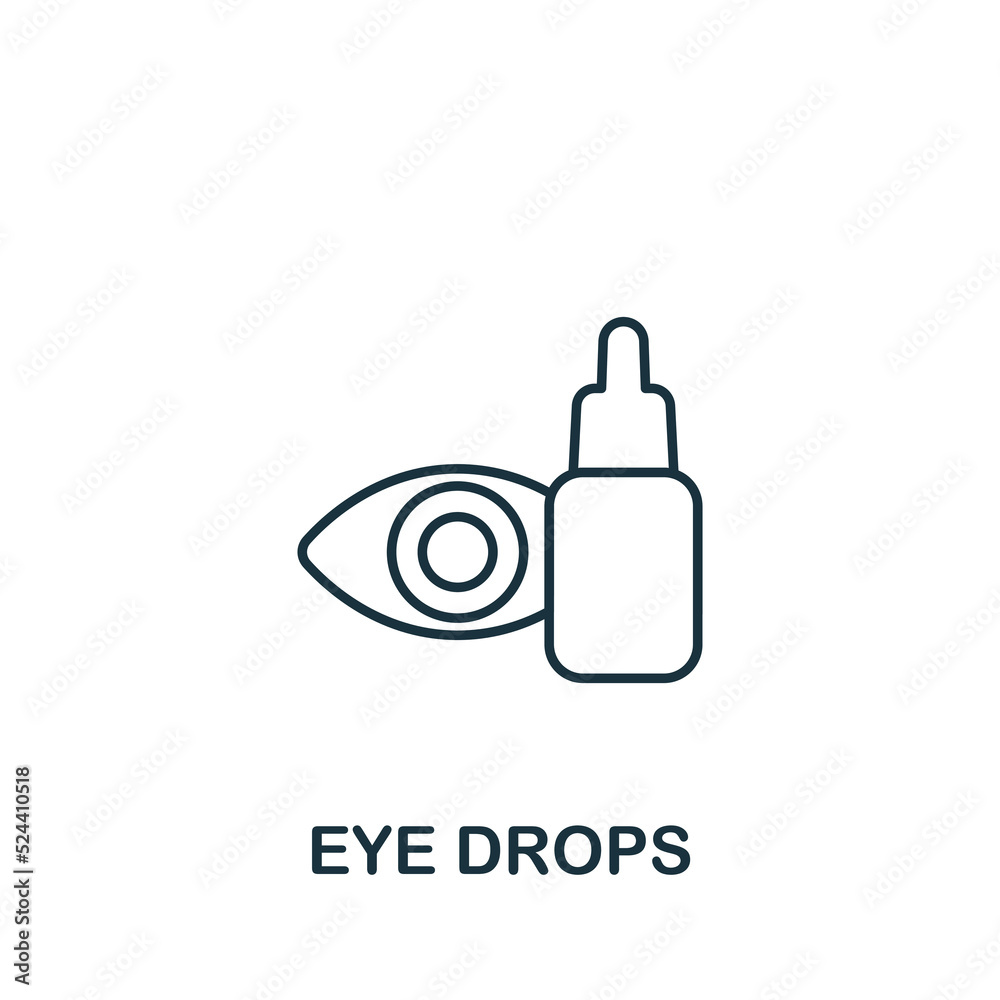 Eye Drops icon. Line simple icon for templates, web design and infographics Eye Drops icon. Line simple icon for templates, web design and infographics