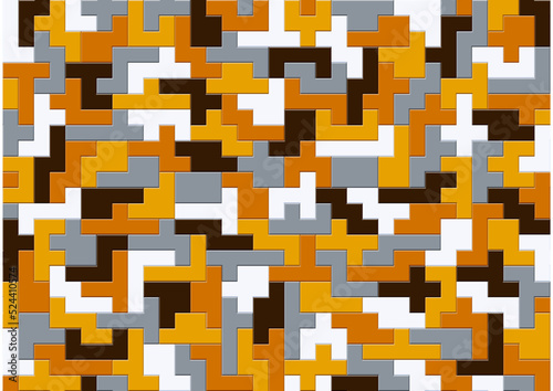 組み合わさったパズルの壁紙　背景　ポリオミノのモザイク