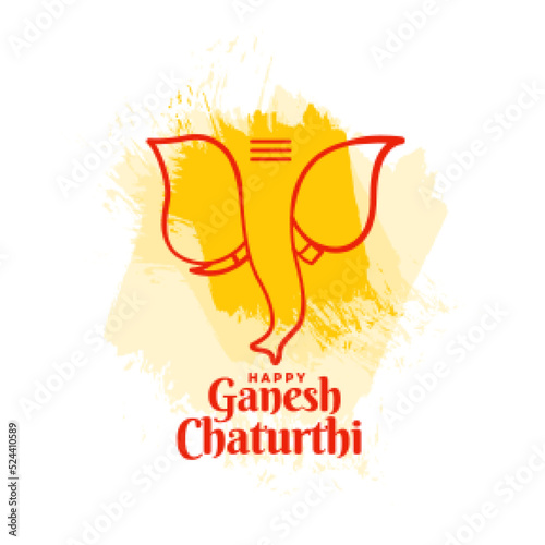 hindu traditional ganesh chaturthi banner in paint brush style