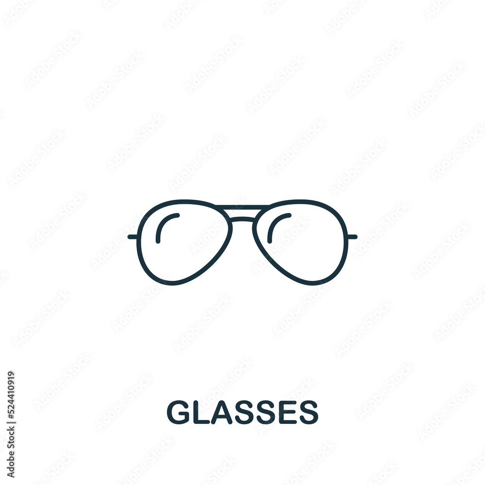 Glasses icon. Line simple icon for templates, web design and infographics Glasses icon. Line simple icon for templates, web design and infographics