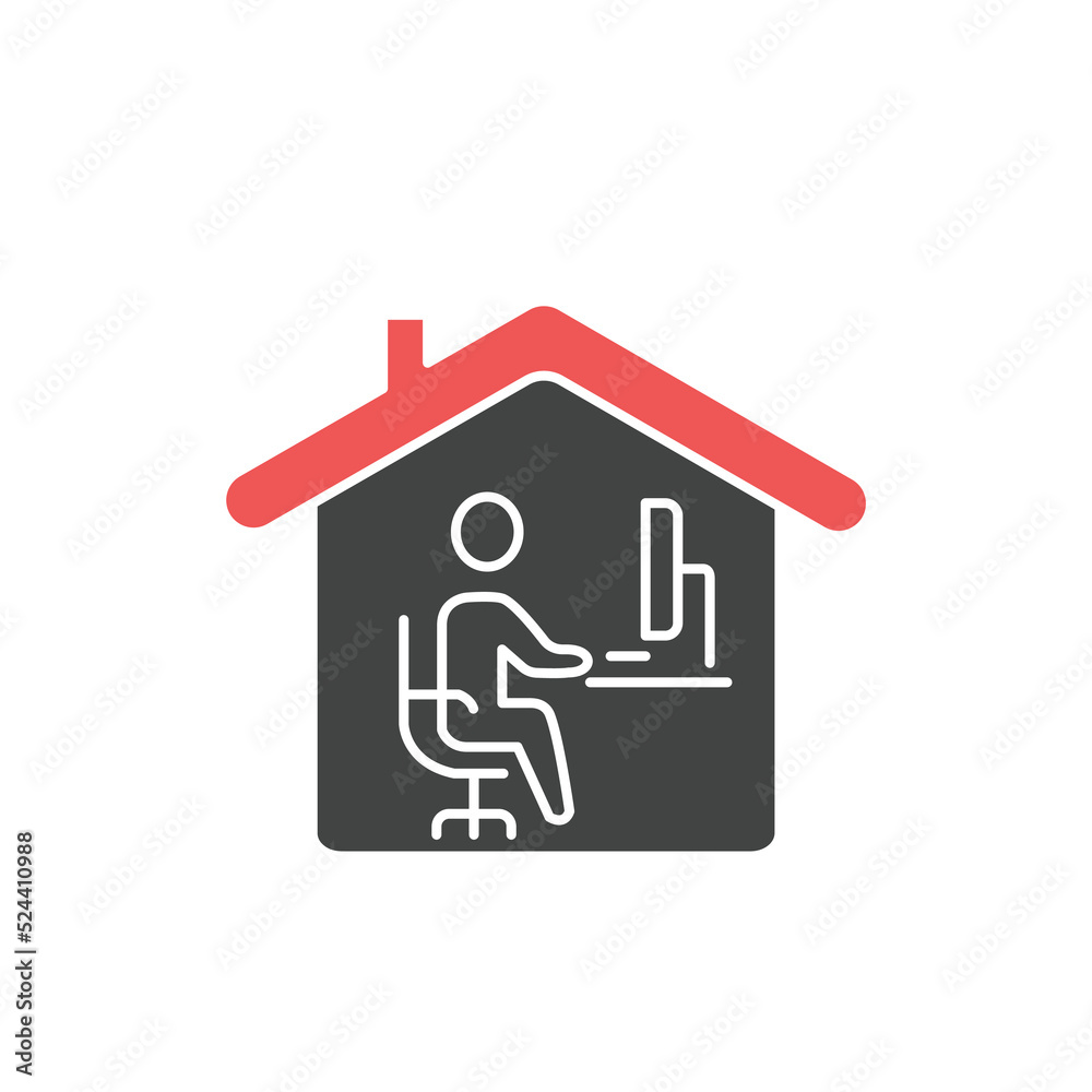 rofessional working on computer at home icons symbol vector elements for infographic web rofessional working on computer at home icons symbol vector elements for infographic web