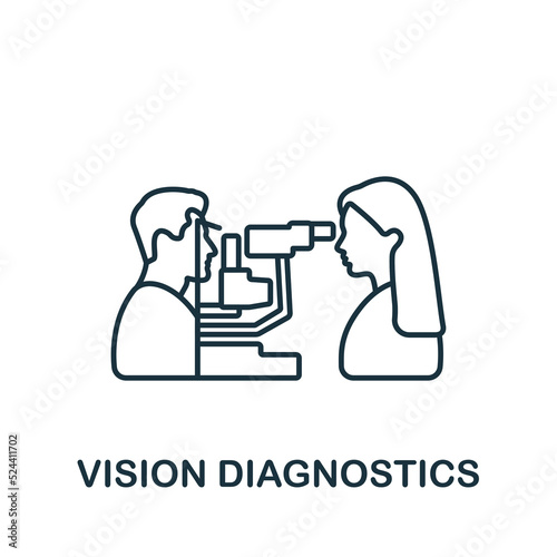 Vision Diagnostics icon. Line simple icon for templates, web design and infographics
