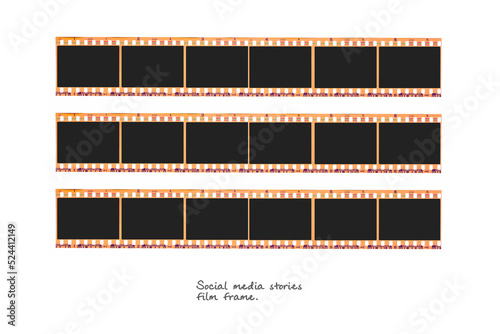 (35 mm.) film collections frame.With black space.film camera.text space.film template. 