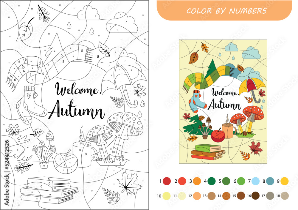 Coloring by numbers for children