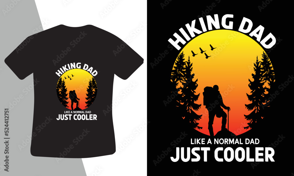 Hiking t-shirt design template for hiking lover.
