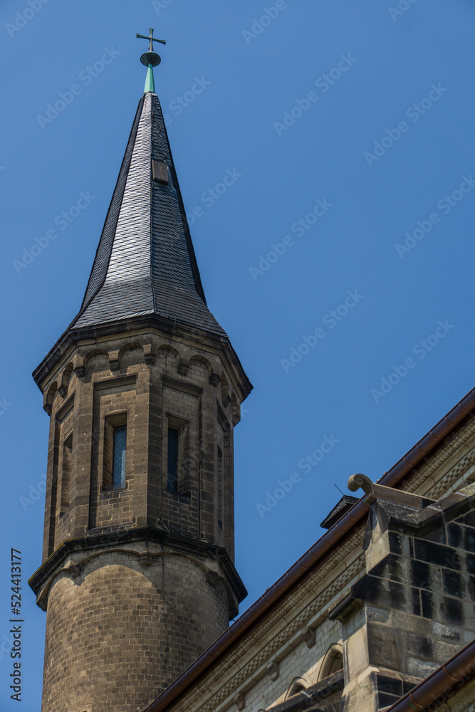 Church tower Bonn with blue sky