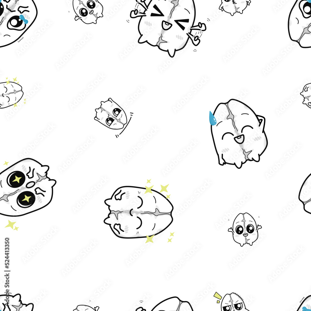 Cute coffee beans seamless pattern, for wallpaper and various other media, international coffee day vector design.