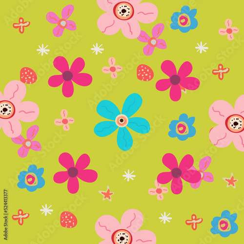 Colorful Flower Nature Pattern Background