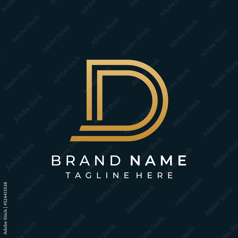 Logo template design Initial geometry of the letter D. Logo design with a minimalist and elegant style. Logo for companies and initials. Logo template design Initial geometry of the letter D. Logo design with a minimalist and elegant style. Logo for companies and initials.