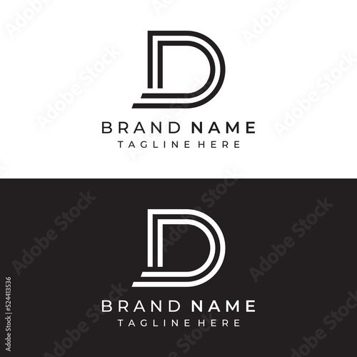 Logo template design Initial geometry of the letter D. Logo design with a minimalist and elegant style. Logo for companies and initials.