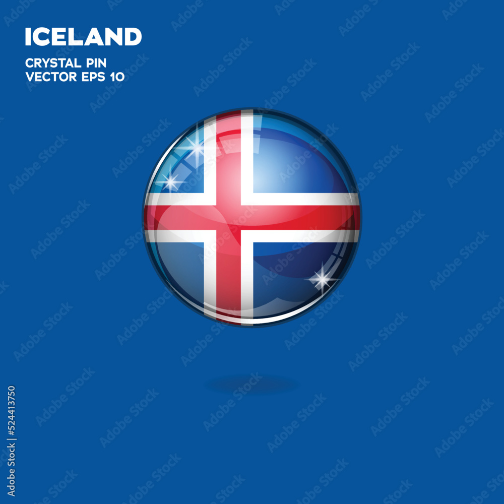 Obraz premium Iceland Flag 3D Buttons