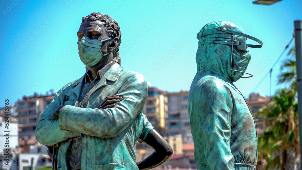The 'Pandemic Heroes Monument', in memory of the health workers who struggled with the coronavirus pandemic 