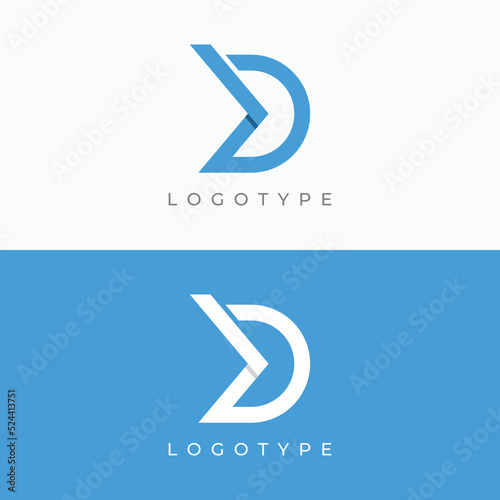 Logo template design Initial geometry of the letter D. Logo design with a minimalist and elegant style. Logo for companies and initials.