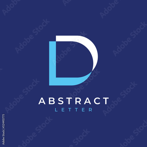 Logo template design Initial geometry of the letter D. Logo design with a minimalist and elegant style. Logo for companies and initials.
