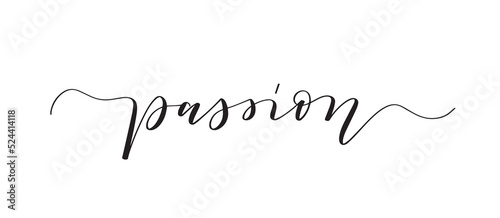 Passion modern calligraphy word. Cute inspirational print
