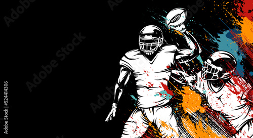 American football player. Quarterback isolated illustration. Football player vector. American football championship. Sport theme vector illustration.