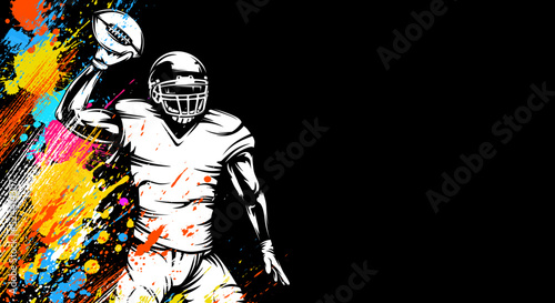 American football player. Quarterback isolated illustration. Football player vector. American football championship. Sport theme vector illustration.