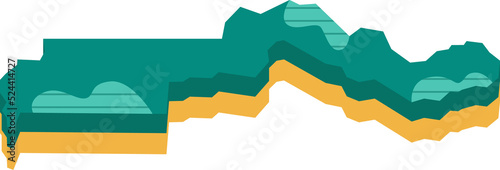 3d vector map of Gambia