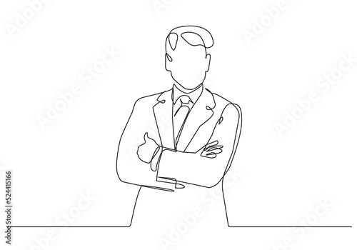 Continuous One Line Drawing of Businessman. Business Concept One Line Illustration. Businessman Line Abstract Portrait Minimalist Contour Drawing. Vector EPS 10