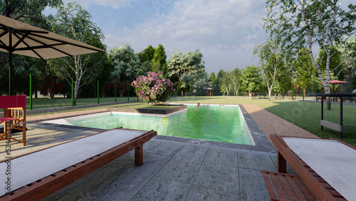 Impressive modern house with pool