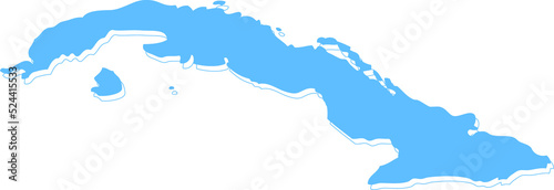 Cuba vector map.Hand drawn minimalism style.