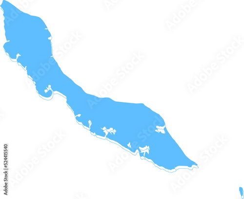 Curacao vector map.Hand drawn minimalism style.