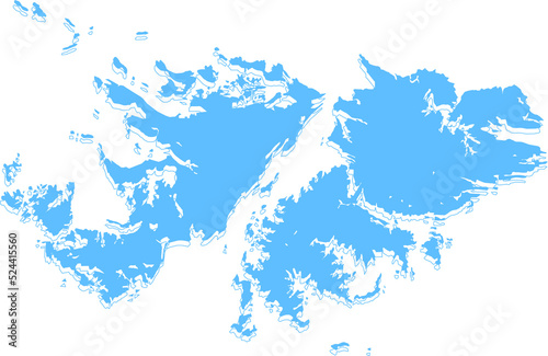 Falkland Islands (Islas Malvinas) vector map.Hand drawn minimalism style. photo