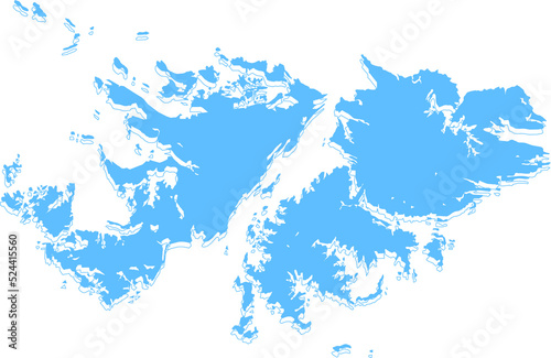 Falkland Islands (Islas Malvinas) vector map.Hand drawn minimalism style.
