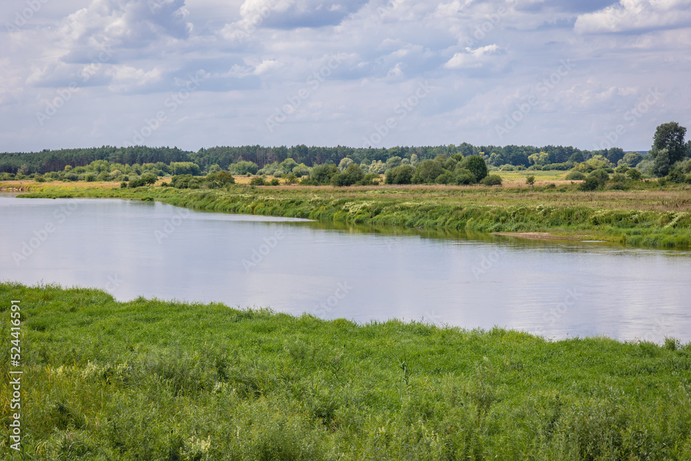 View on River Bug near Szumin village, Mazowsze region of Poland