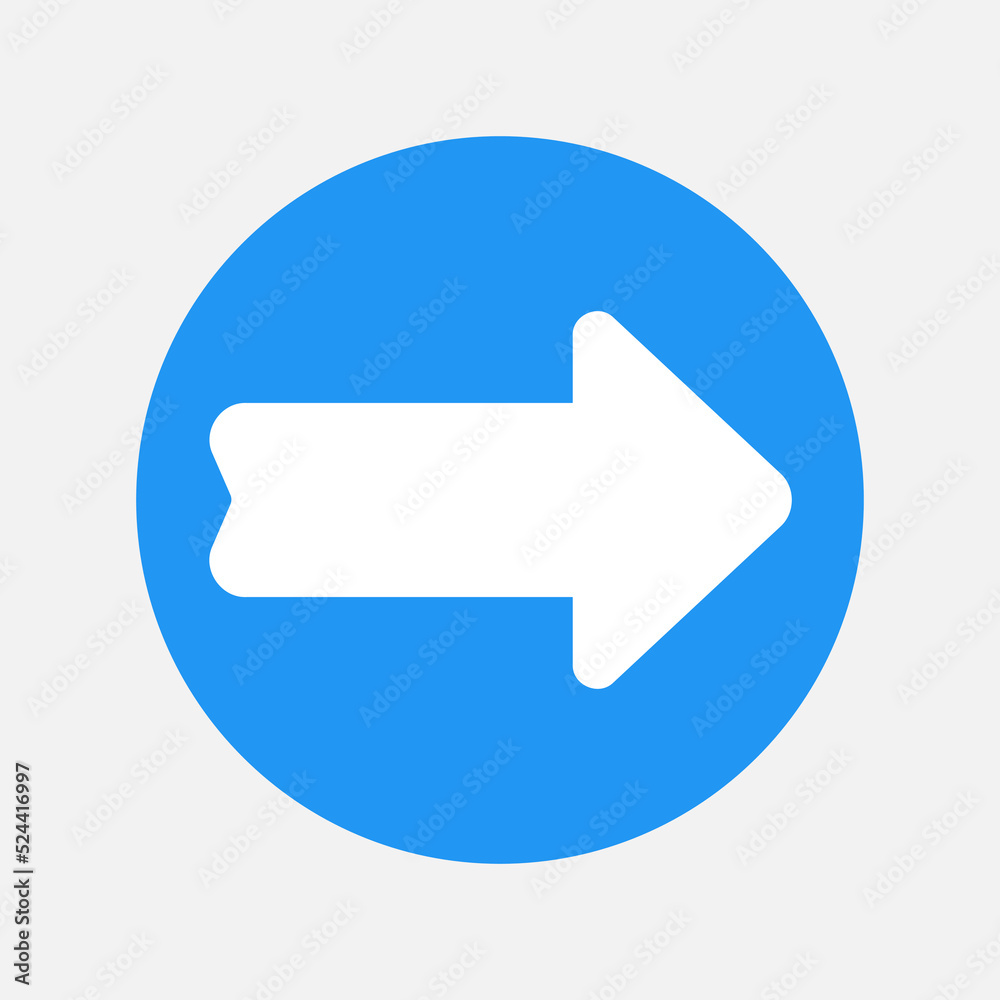 Right arrow icon in flat style, use for website mobile app presentation Right arrow icon in flat style, use for website mobile app presentation
