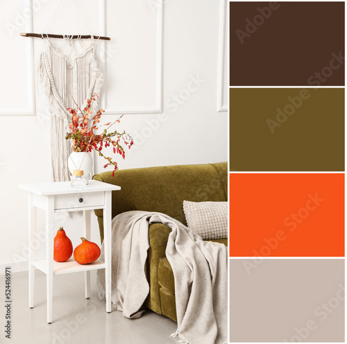 Stylish autumn decor on tab...