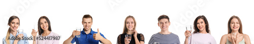 Set of people with glasses ...