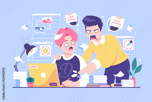 annoying client with revision concept illustration design