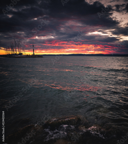 Amazing sunset over lake Ba...