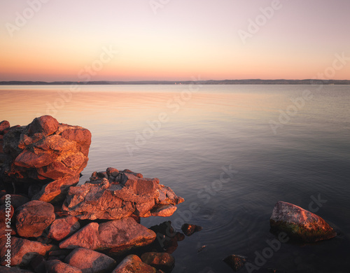 Amazing sunset over lake Ba...