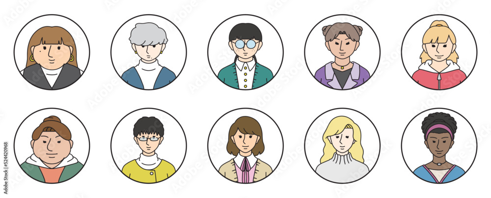 Fototapeta premium 様々なタイプの人達 アイコンセット