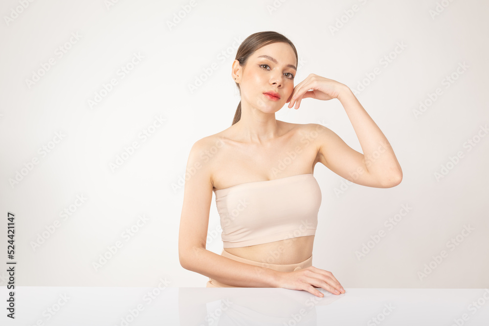 Portrait of a beautiful young asian female woman lady with clean, fresh and healthy smooth fair skin. Suitable for cosmetic, spa or massage advertisement, online social media and promotion sale usage. Portrait of a beautiful young asian female woman lady with clean, fresh and healthy smooth fair skin. Suitable for cosmetic, spa or massage advertisement, online social media and promotion sale usage.